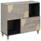Aparador Gris y dorado 80 x 33 x 75 cm Madera de mango maciza