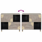 Aparador Gris y dorado 80 x 33 x 75 cm Madera de mango maciza