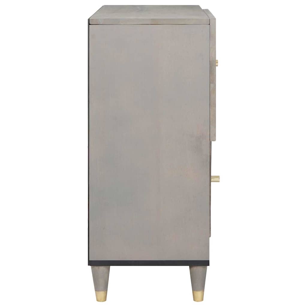 Aparador Gris y dorado 80 x 33 x 75 cm Madera de mango maciza