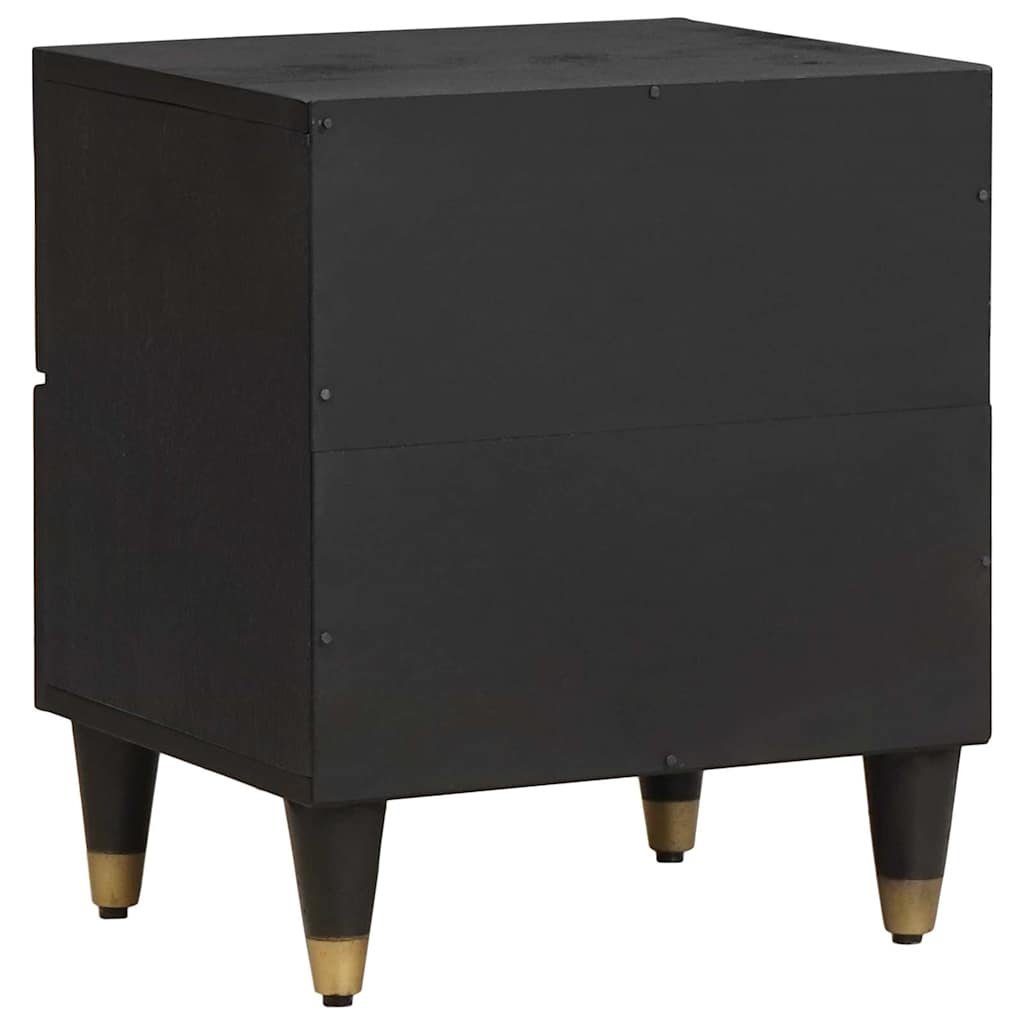Armario de Noche Negro 40 x 33 x 46 cm Madera de mango maciza