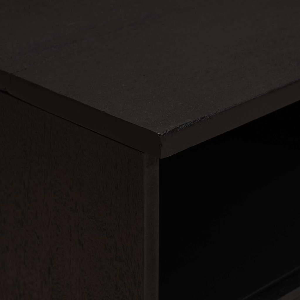 Armario de Noche Negro 40 x 33 x 46 cm Madera de mango maciza
