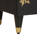 Armario de Noche Negro 40 x 33 x 46 cm Madera de mango maciza
