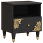 Armario de Noche Negro 40 x 33 x 46 cm Madera de mango maciza