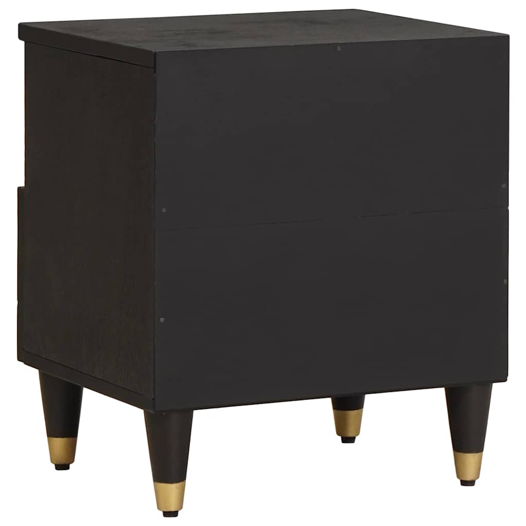 Armario de Noche Negro 40 x 33 x 46 cm Madera de mango maciza