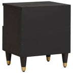 Armario de Noche Negro 40 x 33 x 46 cm Madera de mango maciza