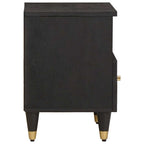 Armario de Noche Negro 40 x 33 x 46 cm Madera de mango maciza