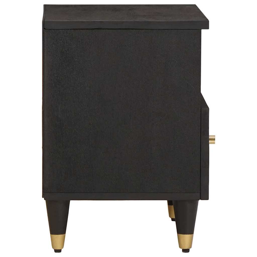 Armario de Noche Negro 40 x 33 x 46 cm Madera de mango maciza