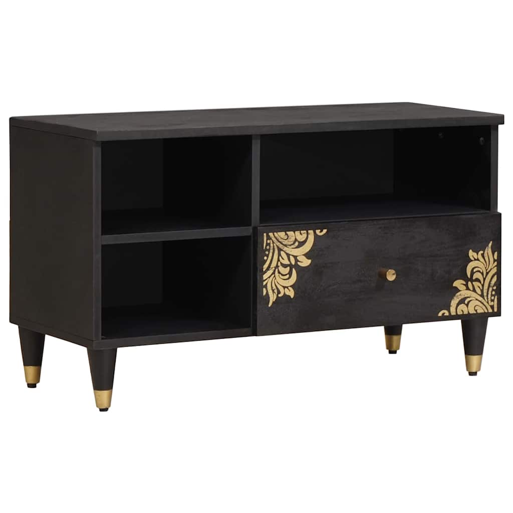 Mueble de TV Gris 80 x 33 x 46 cm Madera de mango maciza