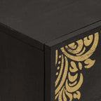 Aparador con cajón Negro 40 x 33 x 75 cm Madera de mango maciza