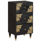 Aparador con cajón Negro 40 x 33 x 75 cm Madera de mango maciza