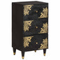 Aparador con cajón Negro 40 x 33 x 75 cm Madera de mango maciza