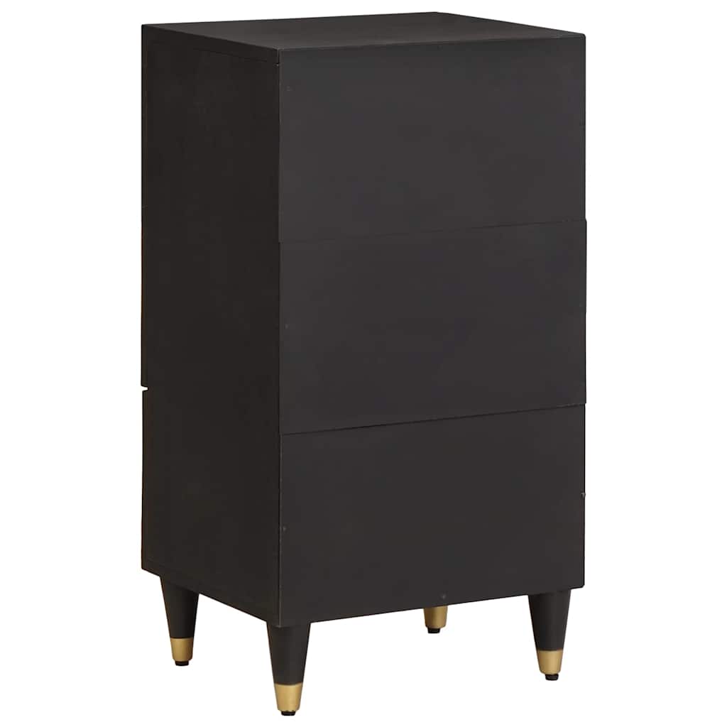 Aparador con cajón Negro 40 x 33 x 75 cm Madera de mango maciza