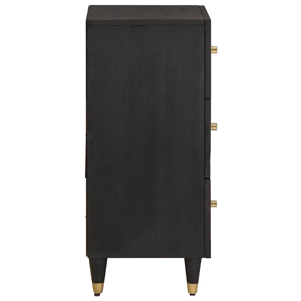 Aparador con cajón Negro 40 x 33 x 75 cm Madera de mango maciza
