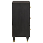 Aparador con cajón Negro 40 x 33 x 75 cm Madera de mango maciza