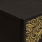 Aparador Negro 60 x 33 x 75 cm Madera de mango maciza