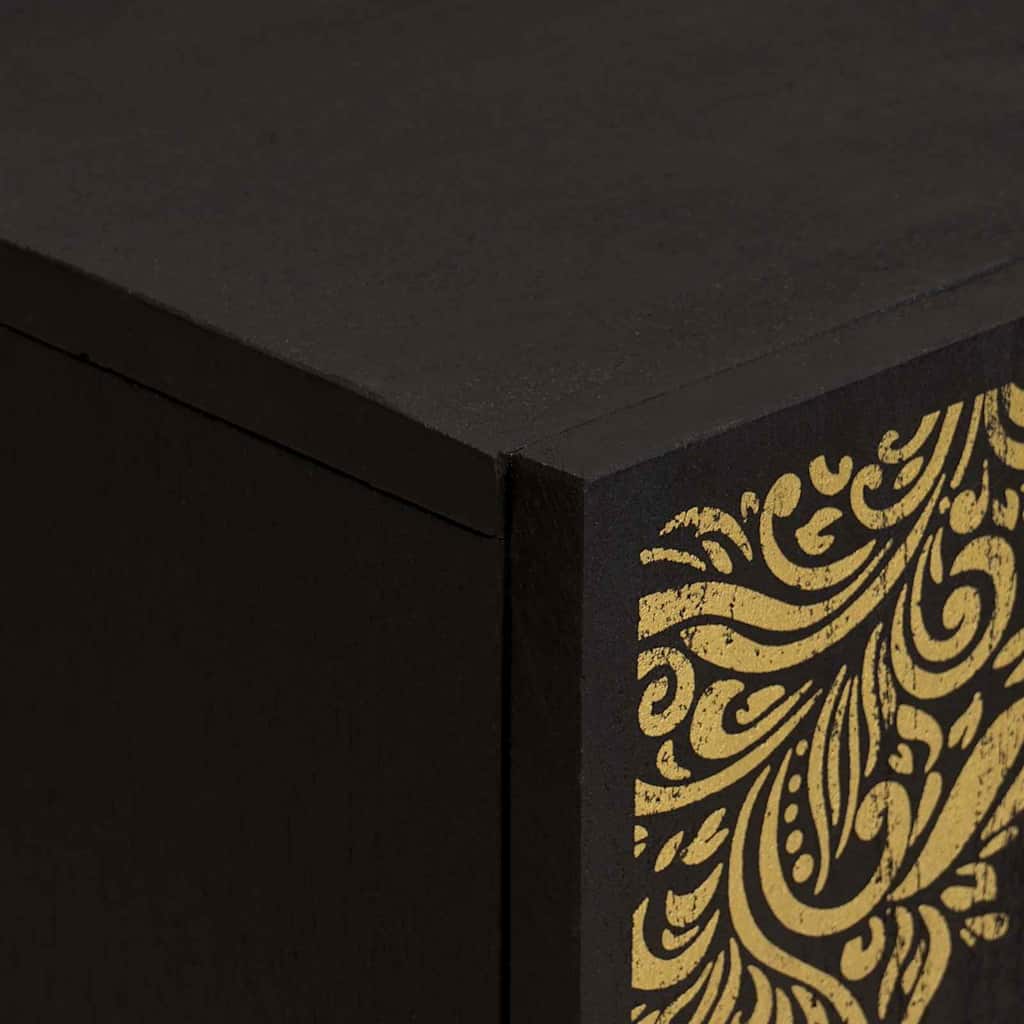 Aparador Negro 60 x 33 x 75 cm Madera de mango maciza