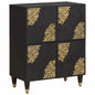 Aparador Negro 60 x 33 x 75 cm Madera de mango maciza