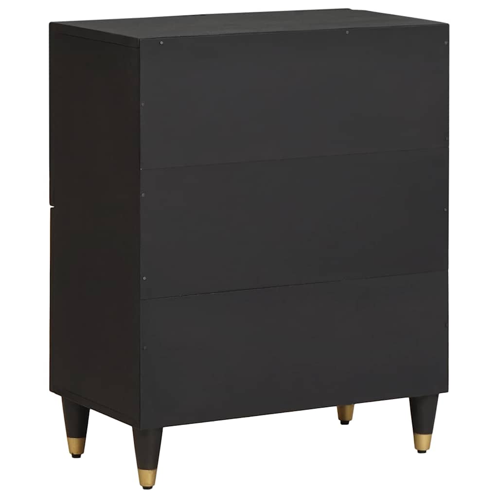 Aparador Negro 60 x 33 x 75 cm Madera de mango maciza