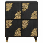 Aparador Negro 60 x 33 x 75 cm Madera de mango maciza