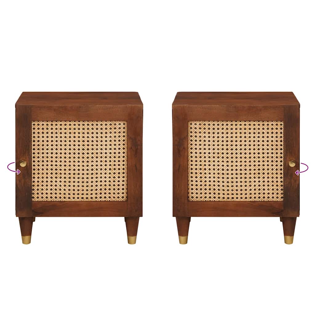 Armario de Noche 2 pcs Marrón 40 x 33,5 x 46 cm