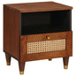 Armario de Noche Marrón 40 x 33 x 46 cm Madera maciza de Acacia