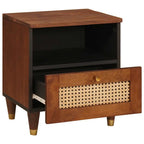 Armario de Noche Marrón 40 x 33 x 46 cm Madera maciza de Acacia