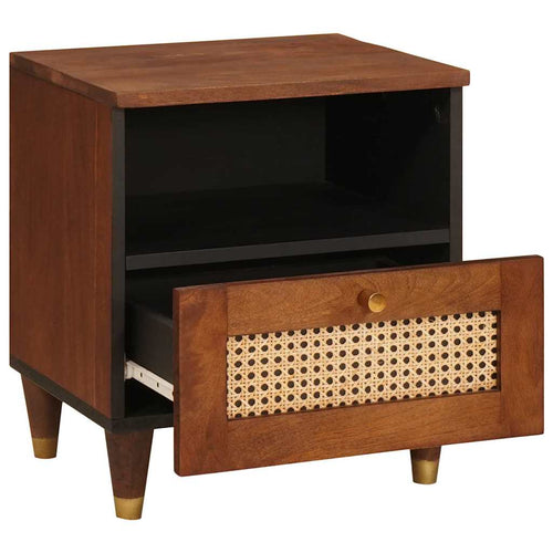 Armario de Noche Marrón 40 x 33 x 46 cm Madera maciza de Acacia
