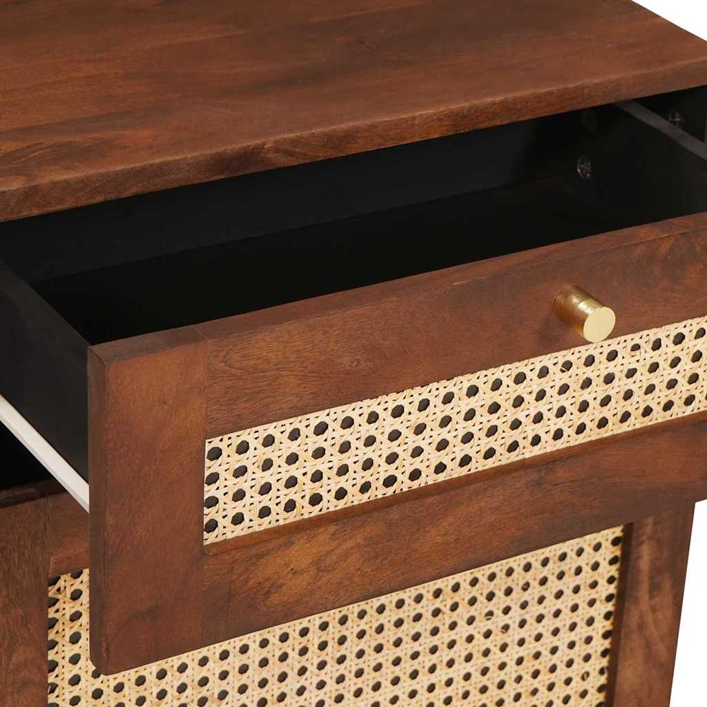 Mesas de noche con cajón 50 x 33 x 60 cm Madera de mango maciza