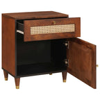 Mesas de noche con cajón 50 x 33 x 60 cm Madera de mango maciza