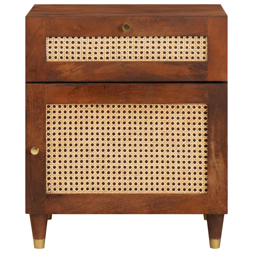 Mesas de noche con cajón 50 x 33 x 60 cm Madera de mango maciza