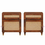 Mesas de noche con cajón 50 x 33 x 60 cm Madera de mango maciza