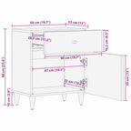 Mesas de noche con cajón 50 x 33 x 60 cm Madera de mango maciza