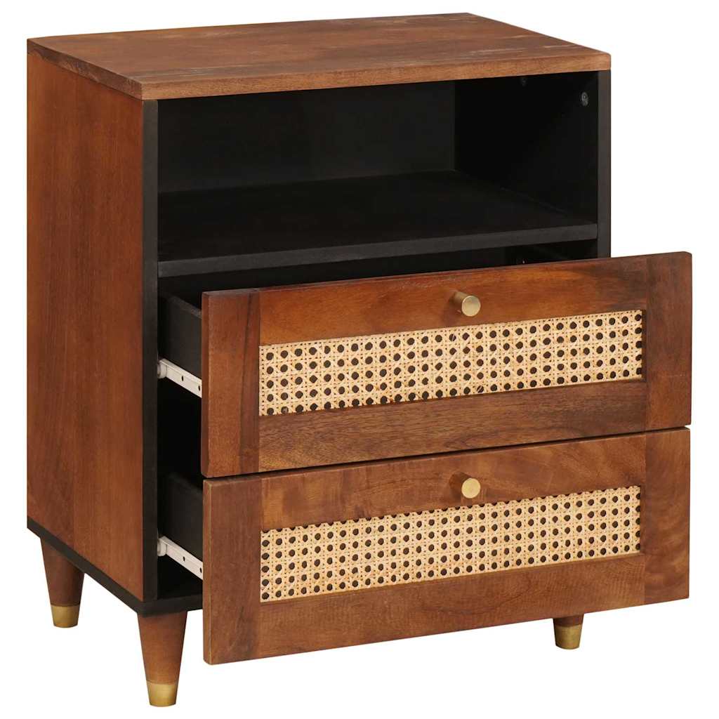 Mesas de noche con cajón 50 x 33 x 62 cm Madera de mango maciza