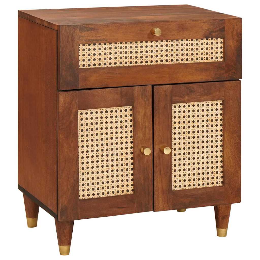 Mesas de noche con cajón 50 x 33 x 60 cm Madera de mango maciza