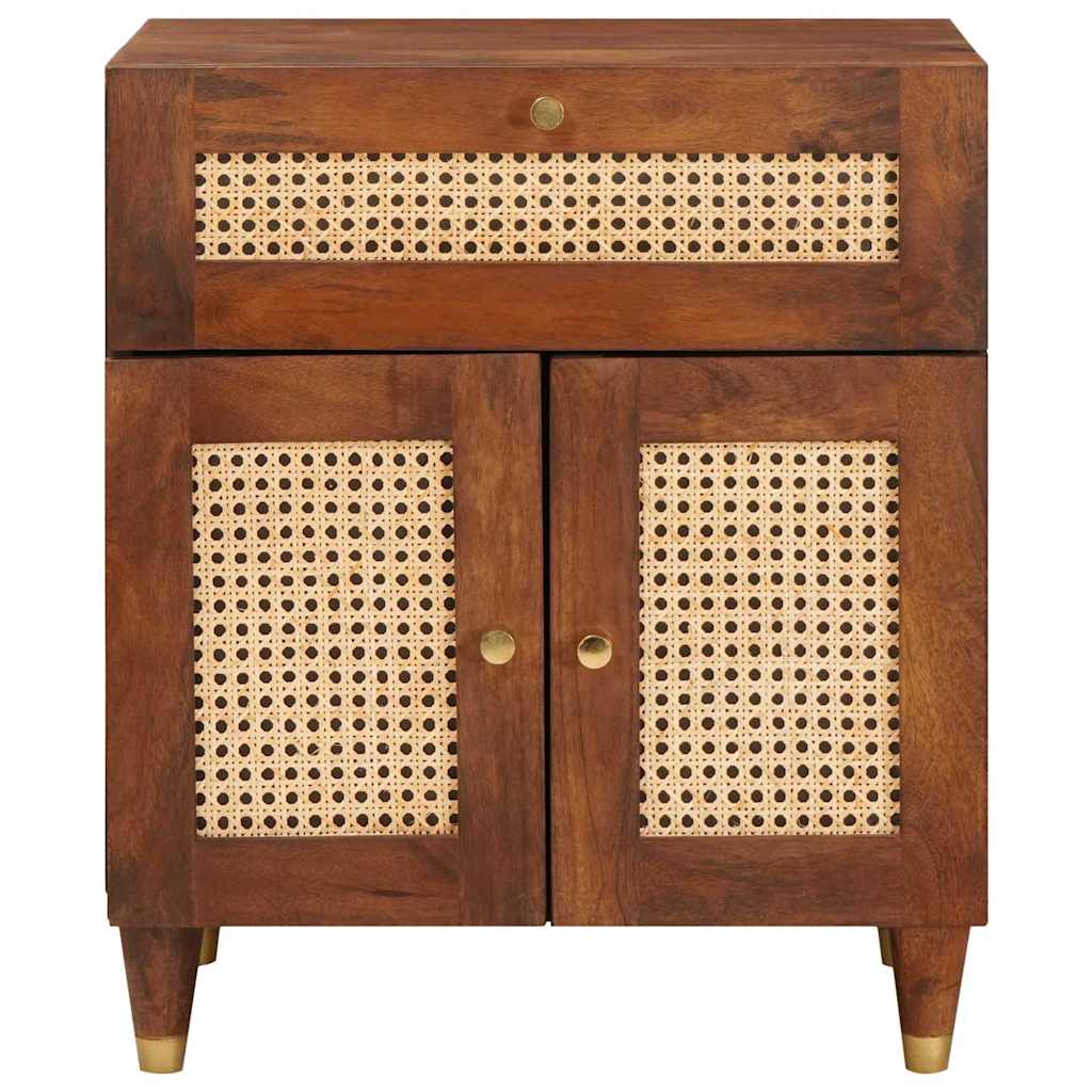 Mesas de noche con cajón 50 x 33 x 60 cm Madera de mango maciza