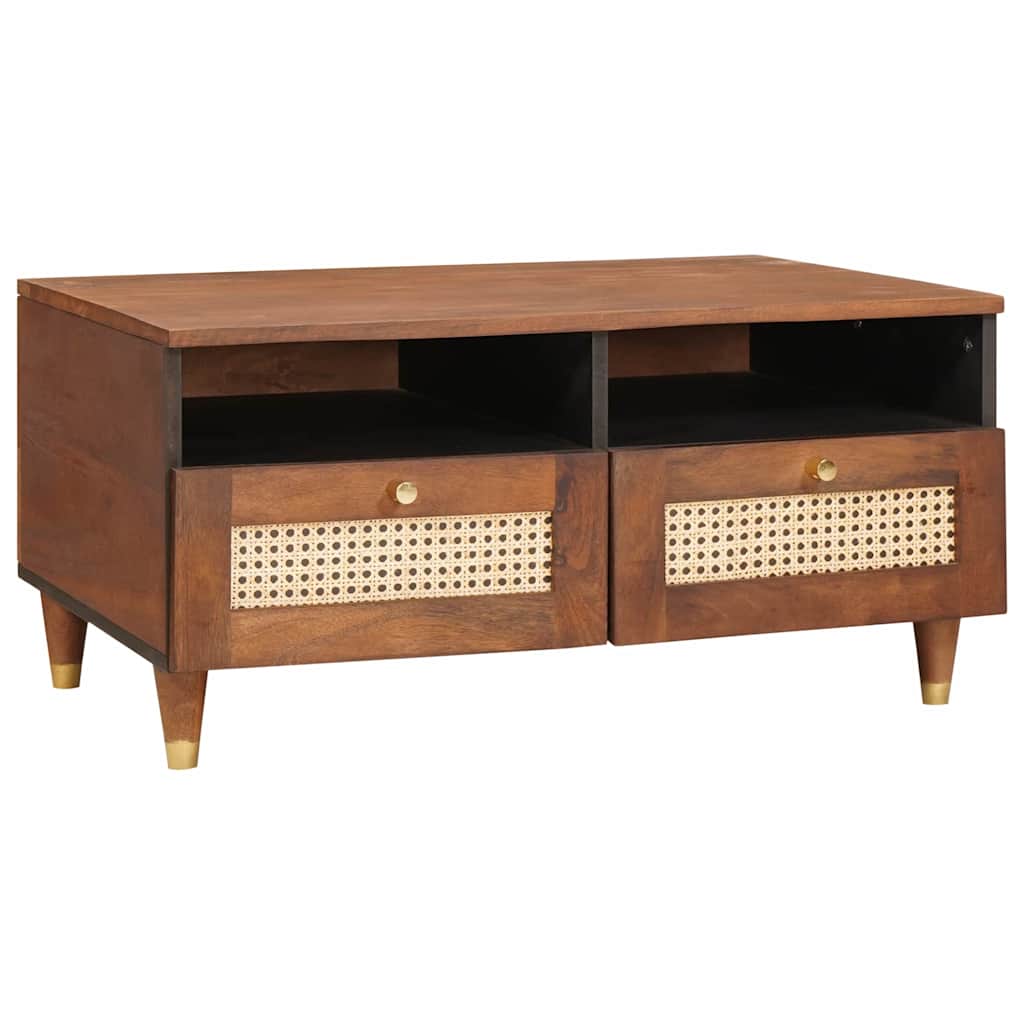 Mesa de Café con cajón 80 x 54 x 40 cm Madera de mango maciza