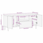 Mueble de TV Marrón 105 x 33,5 x 46 cm Madera de mango maciza