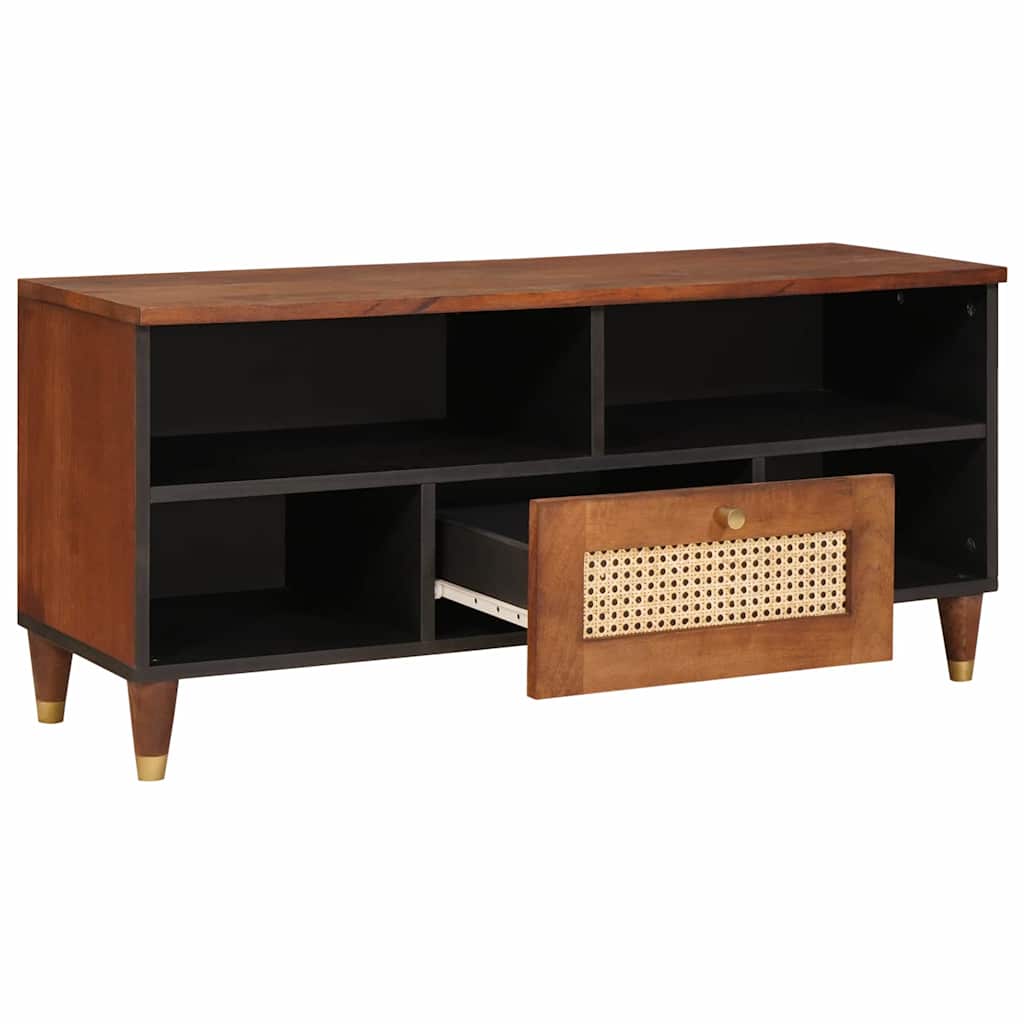 Mueble de TV Marrón 100 x 33,5 x 46 cm Madera de mango maciza