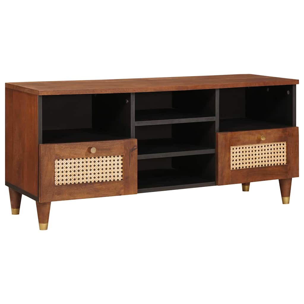 Mueble de TV Marrón 100 x 33,5 x 46 cm Madera de mango maciza