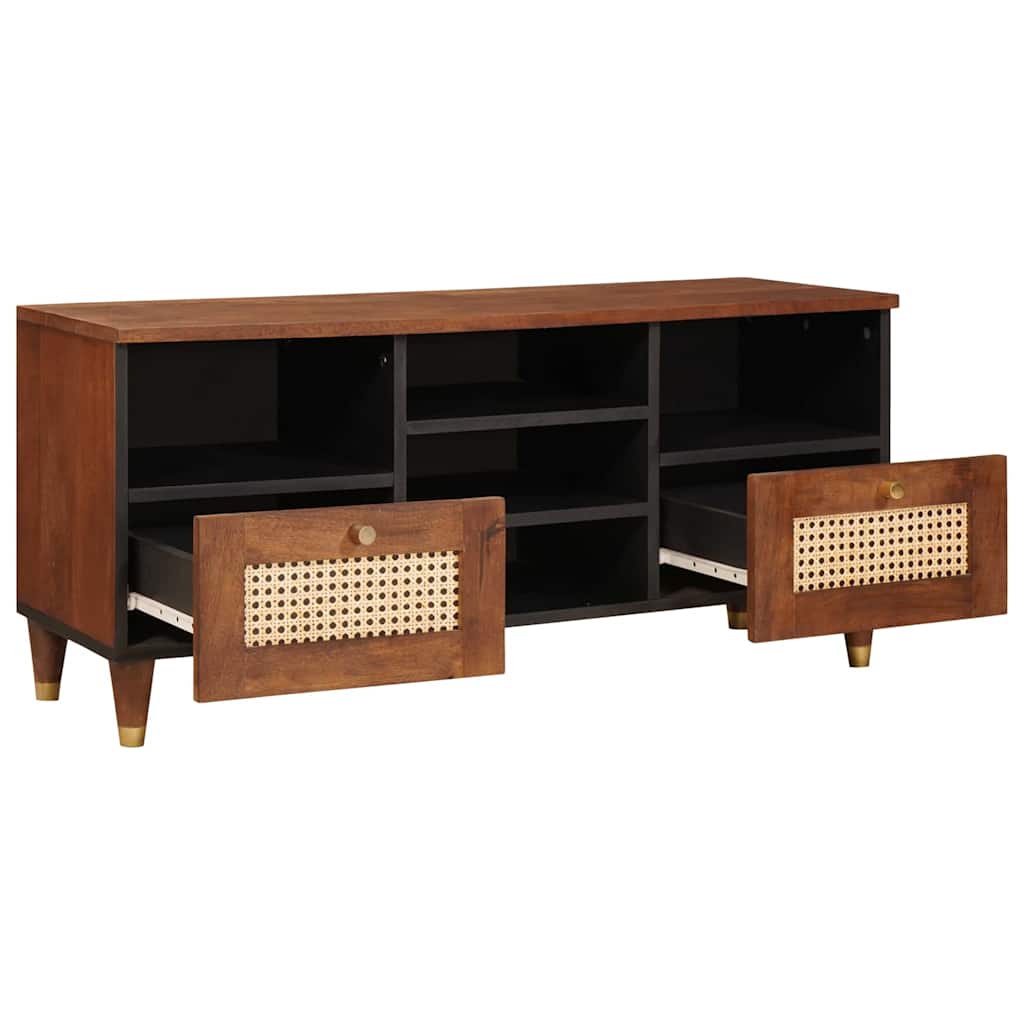 Mueble de TV Marrón 100 x 33,5 x 46 cm Madera de mango maciza