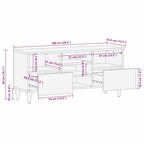 Mueble de TV Marrón 100 x 33,5 x 46 cm Madera de mango maciza