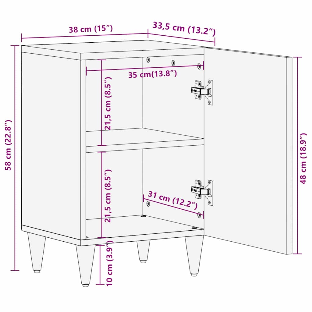 Mueble de Cuarto de Baño con estante Marrón 38 x 33,5 x 58 cm