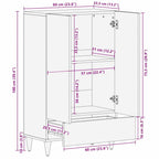 Mueble Alto Marrón 60 x 33,5 x 100 cm Madera de mango maciza