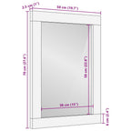 Espejo Rectangular con espejo Marrón y Plata 50 x 2,5 x 70 cm