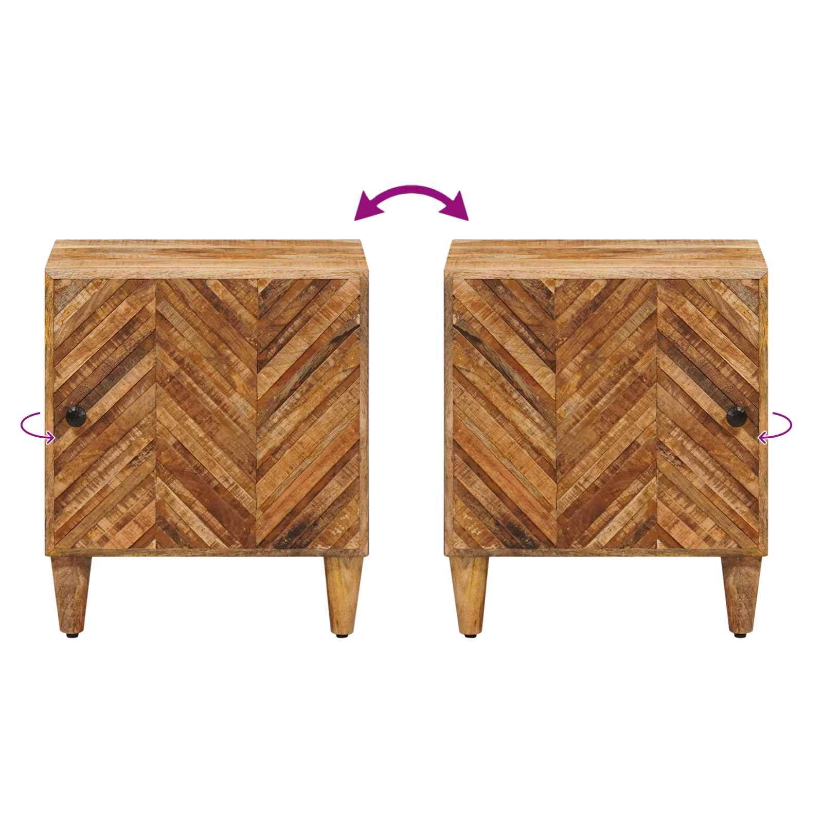 Mesita de Noche 2 pcs Marrón 40 x 33,5 x 46 cm