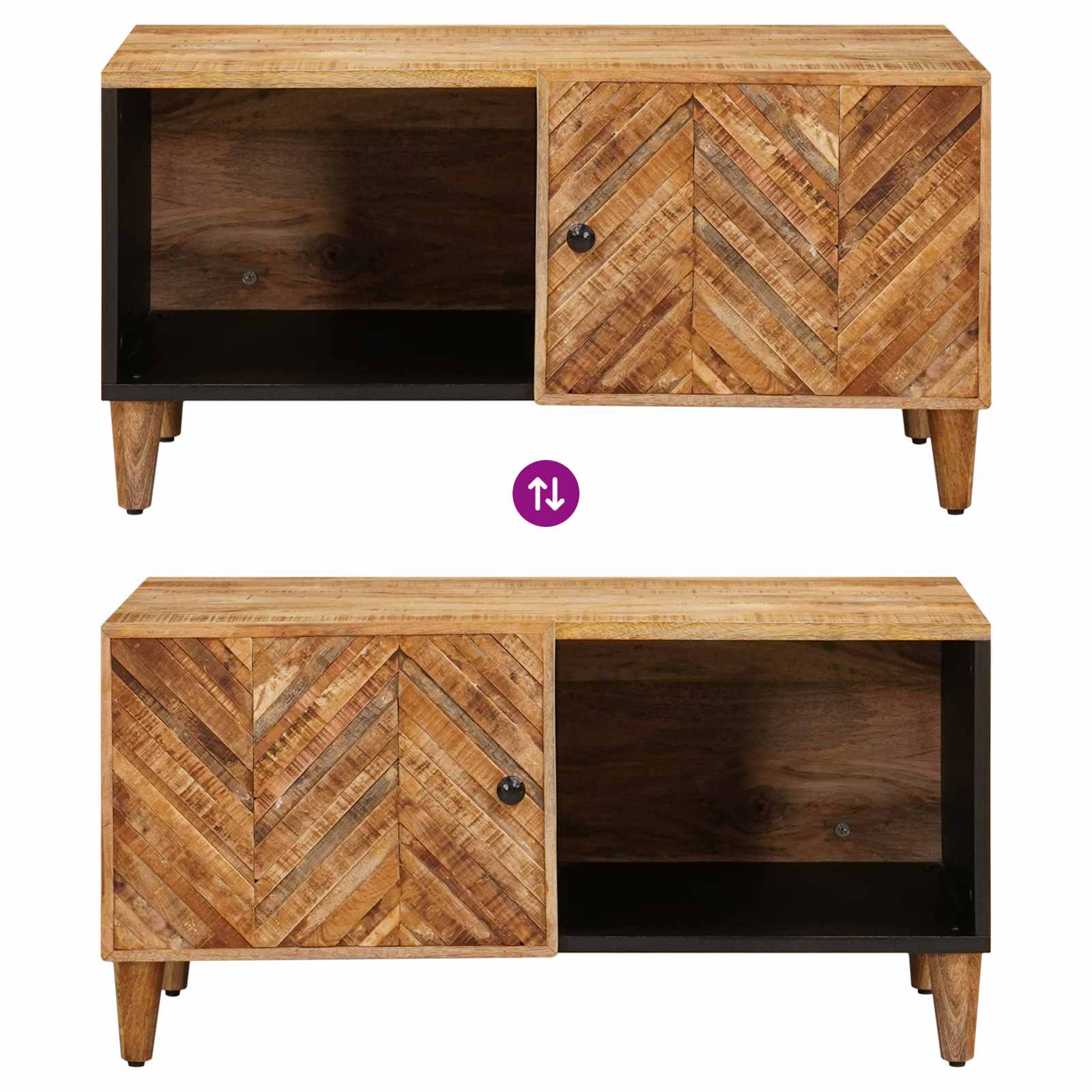 Mesa de Café Marrón 80 x 50 x 40 cm Madera de mango maciza