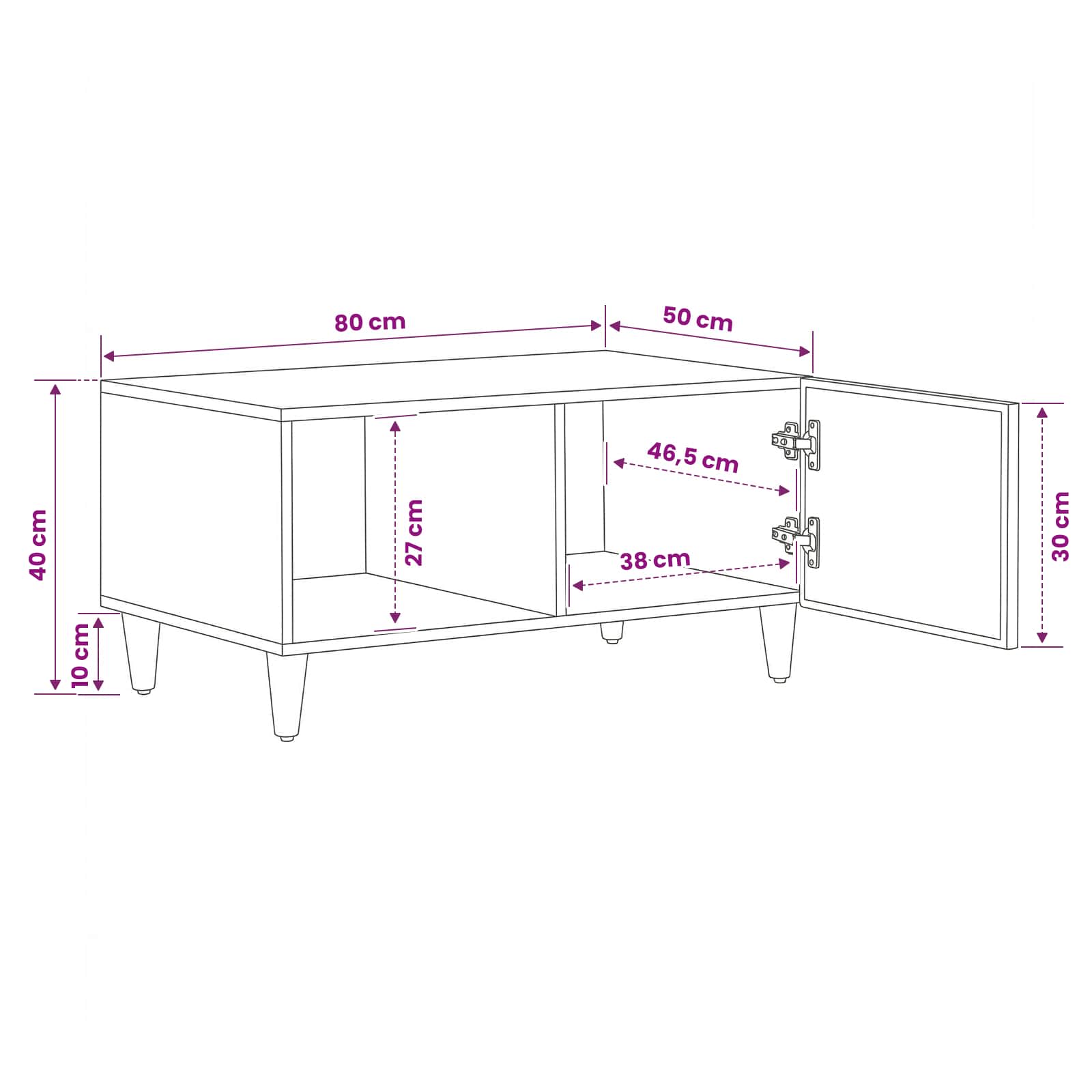 Mesa de Café Marrón 80 x 50 x 40 cm Madera de mango maciza