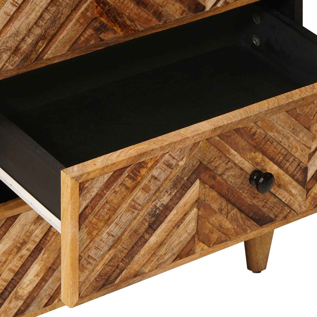 Mesita de Noche Marrón 50 x 33 x 60 cm Madera de mango maciza