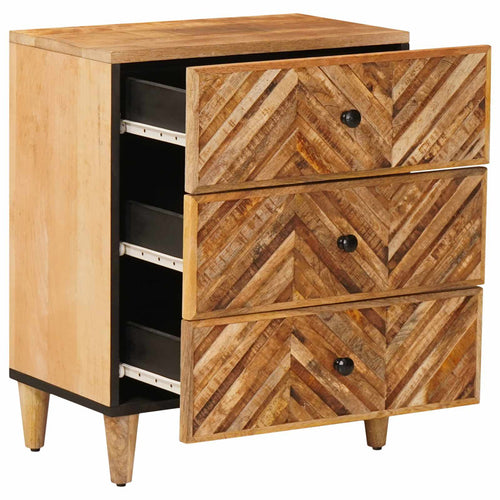 Brown Nightstand 50 x 33 x 60 cm Solid mango wood