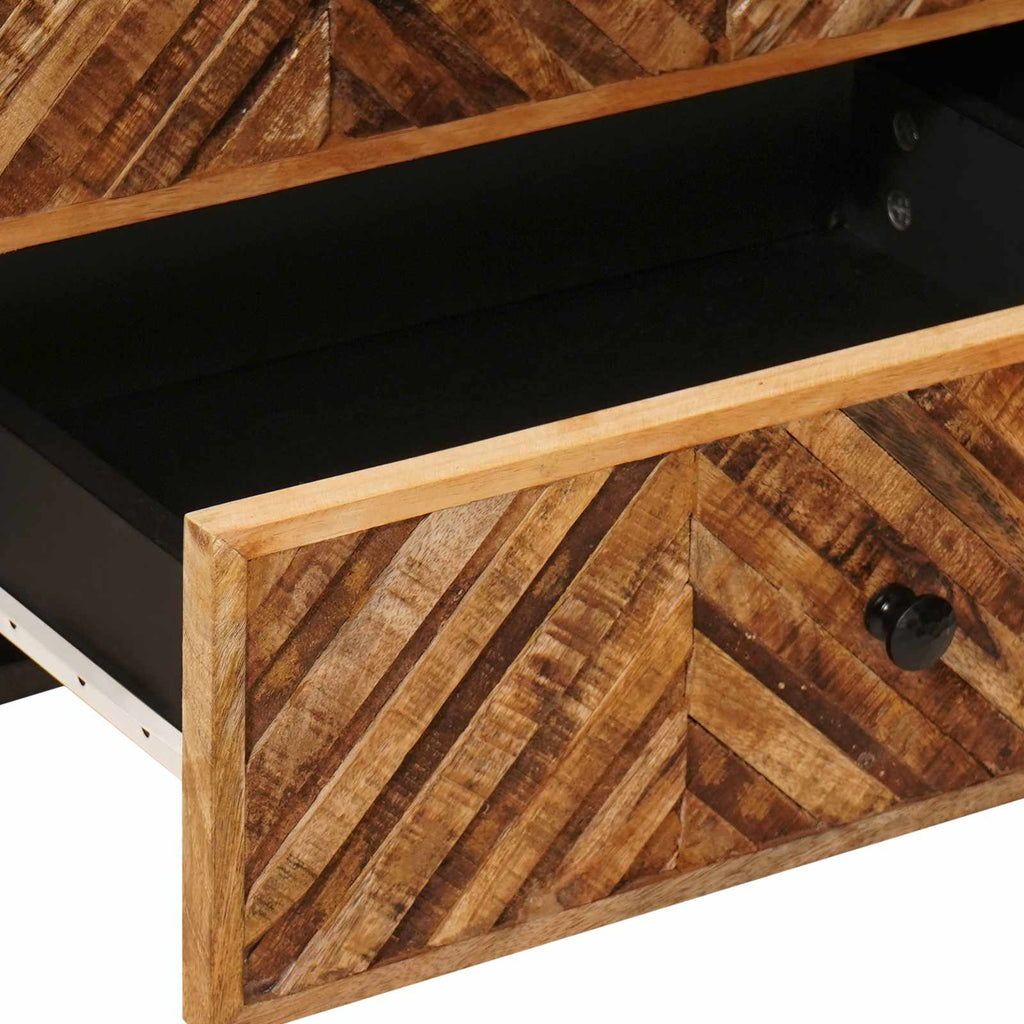 Mesita de Noche Marrón 50 x 33 x 60 cm Madera de mango maciza